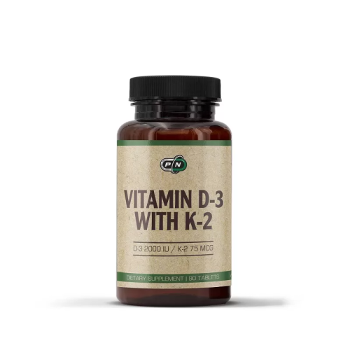 PURE NUTRITION - VITAMIN D-3 WITH K-2 - 90 Chewable Tablets